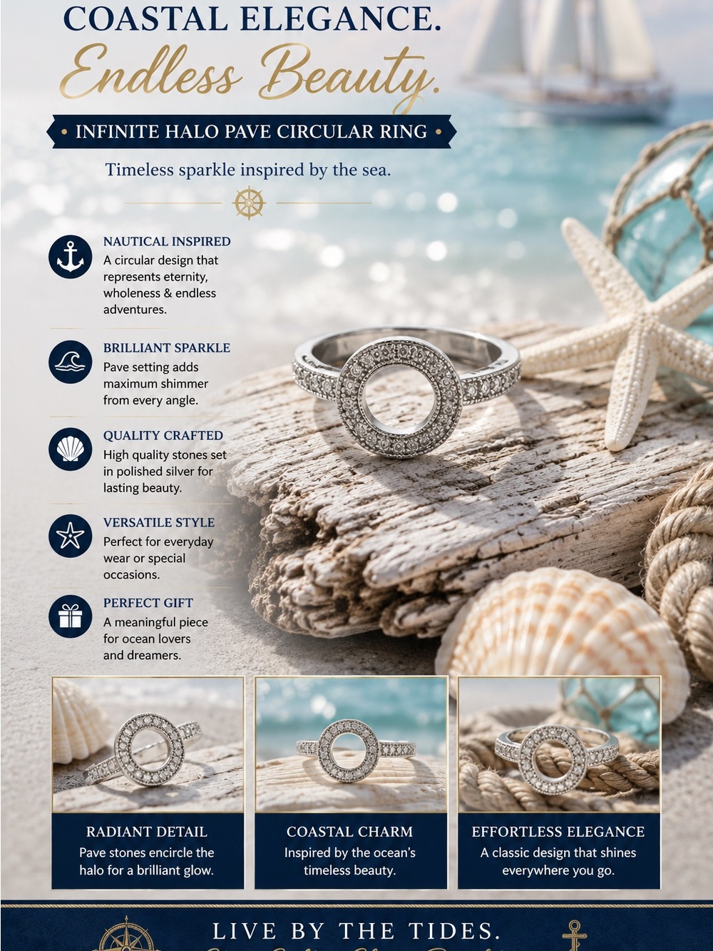 Infinite Halo Pave Circular Ring